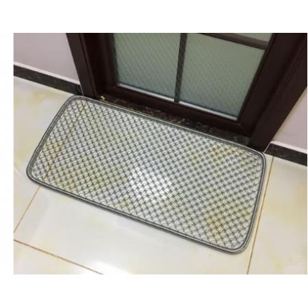 大門口鋼絲腳墊 家用鋼絲墊防滑刮泥墊鐵絲地墊金屬網(wǎng)入戶門口的 加粗-彈簧邊密度2厘米 45*90cm