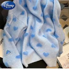 迪士尼（Disney）套頭毛衣女春秋冬季加絨加厚高中初中學(xué)生女孩內(nèi)搭打底針織衫上衣 藍(lán)色 M(95-105斤)