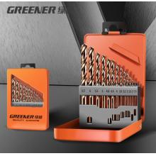 綠林（GREENER）不銹鋼專用打孔手電鉆直柄鉆頭金屬快速打眼麻花鉆頭套裝