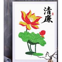 手工制作A4荷花廉潔005(材料包）+相框