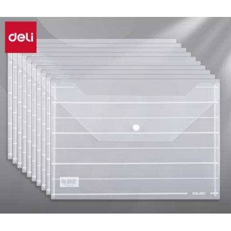 暗扣文件袋	得力文件袋10個(gè)/包