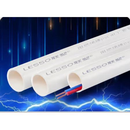 聯(lián)塑（LESSO）PVC電工穿線管dn20 4分管外徑20mm絕緣阻燃網(wǎng)線室外下藏線管 20米16個(gè)接頭加10個(gè)管卡