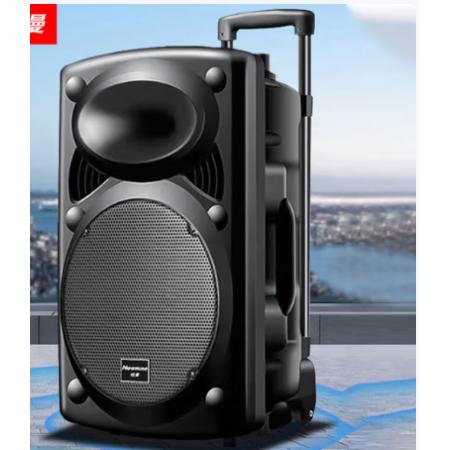 紐曼B12廣場舞音響12英寸戶外大音量藍牙拉桿音箱大功率便攜式移動演出k歌低音炮地攤擺攤喇叭雙麥版